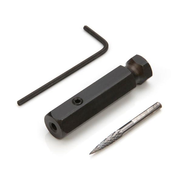 1/8" Carbide Double Cut Burr for Tire Repair Dressing with Adapter
